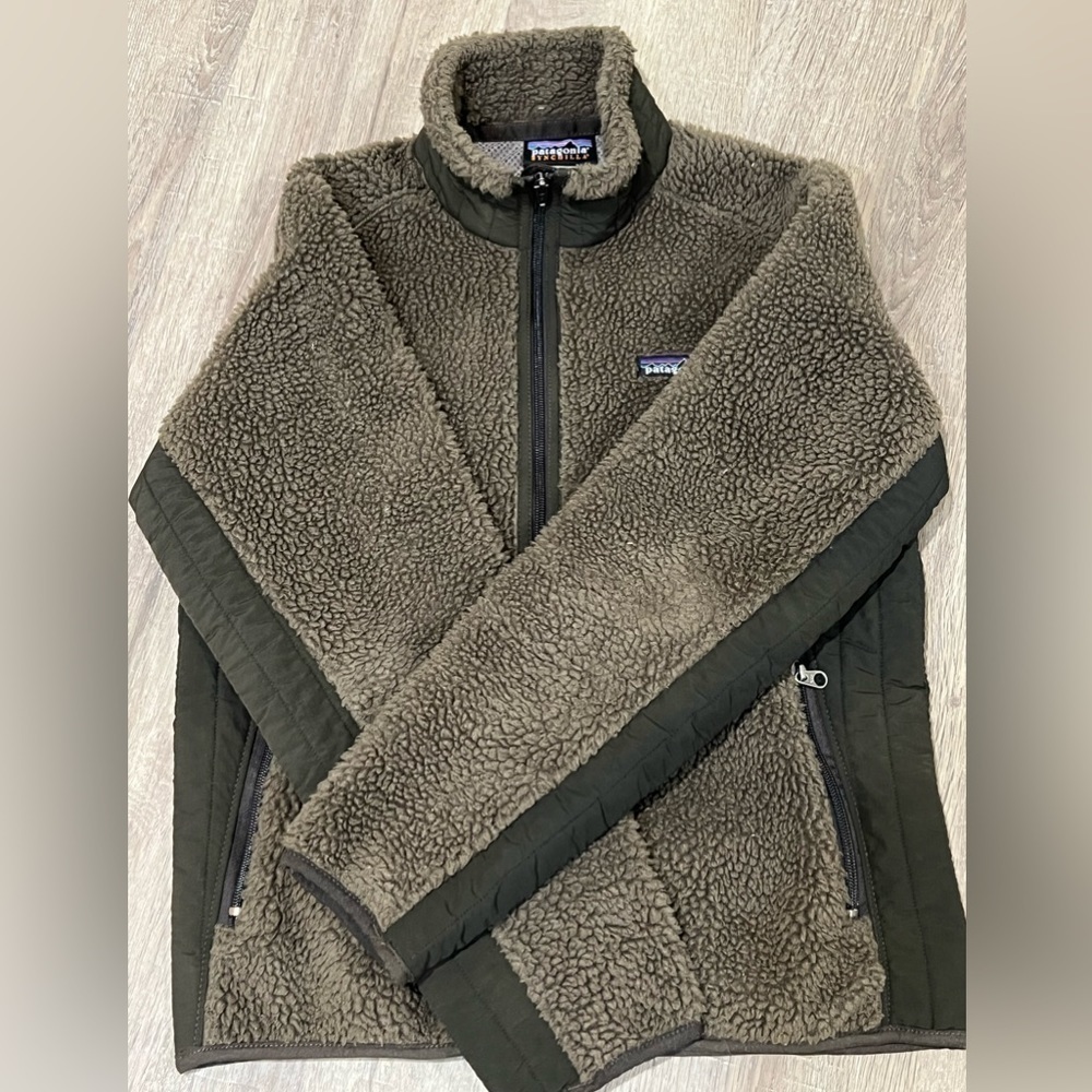 Patagonia Women’s Small Synchilla Full Zip Brown Sherpa Mid-weight coat jacket